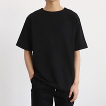더베이직샵 미니멀 파스텔톤 쿨 라운드 반팔 티셔츠