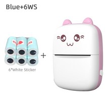 가성비 바코드프린터 라벨프린터 바코드생성기미니 휴대용 포켓 무선 HD 감열식 포토 프린터 블루투스 태, 10 Pink-6WS