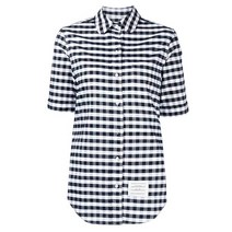 톰브라운 여성 클래식 체크 옥스포드 반팔 셔츠 FLL105A 04569 415 NAVY [TBC980ny]