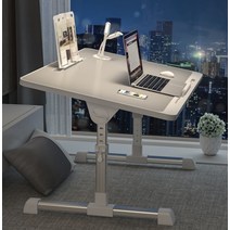 각도조절 학생책상 높이조절 노트북 접이식 좌식 책상, 그레이 + 서랍 + USB ( 램프 + 팬 )