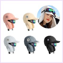 레인보우고글 패딩 캡 모자 공용 방한 겨울 레포츠 캠핑 낚시 야외활등 1p0 스키 복장 귀달이 귀마개 털