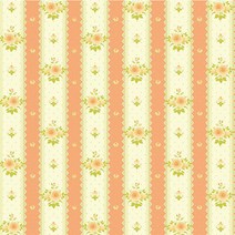 돌하우스용벽지/HSWP15 Striped Pattern Roses/Orange