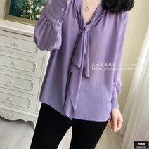가바바 여성 빅사이즈 긴팔 블라우스 파스텔톤 컬러 오버핏 프릴 블라우스 5XL 까지 G59255