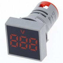 디지털 전압계 전류 측정기 테스터기 22mm ac 60 500v 사각형 패널 led 표시등, 빨간색