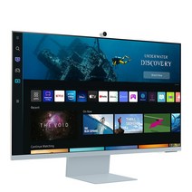 삼성전자 스마트 모니터 M8 80cm S32BM801 화이트 UHD 4K 웹캠 마이크 내장, LS32BM80BUKXKR