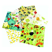 재사용 가능한 밀랍 포장 3PCS 깜짝 인쇄 천연 목화 천 야채 저장 커버 꿀벌 왁스 식품, 01 SxMxL