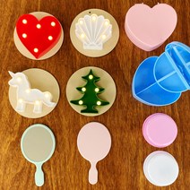 (데코덴 재료) 오르골 보석함 무드등 거울 필통 가방 꾸미기용 만들기 단품 DIY 방과후수업재료, 무드등 하트