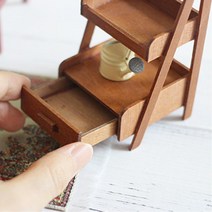 우드제작 미니 3단 데코 선반 오픈 서랍장 미니어쳐 홈카페인테리어 테라스꾸미기 홈스타일링