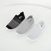 [슈플랜] 스트라이프 메쉬 슬립온 스니커즈 운동화 3cm 3color S-204