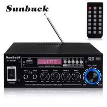 SUNBUCK AV power amplifier 2.0 Channel Audio Home Theater Amplifiers DC 12V 110V/220V Support EQ FM, CHINA, Black 660BT, EU Plug
