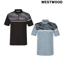 웨스트우드 대박세일 신축성 통기성 통풍성이 좋은 여름 기능성 티셔츠 등산 캠핑 트레킹 레져활동 남성 상단 프린트 반팔 집업 티셔츠 M2TTS371