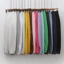 8833 (국내산) 면100 조거 밴딩 배기 바지 팬츠 여성 봄 가을 간절기 시보리 허리