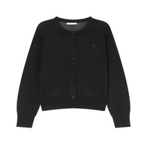 헤지스 블랙 퍼피자수 울 가디건 HSSW2DC11BK
