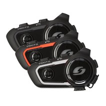 비모토코리아 정품 V8S V9S 오토바이 헬멧 블루투스, V9s 풀셋트 (실버/레드/블랙)
