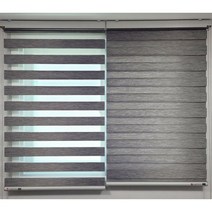 위즈덤 국내제작 럭셔리 다크그레이 우드룩 콤비블라인드 도톰하고 세련된 디자인 햇빛 차단 OK 브라인드/커튼/커텐