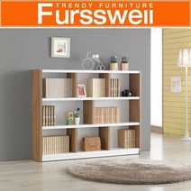 퍼스웰 모서리둥근 3단책장1600 와이드형GA_008, 화이트오크