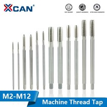 XCAN 기계 나사 탭 HSS 나사 탭 90 150 금속 가공 도구 용 긴 생크 메트릭 플러그 탭 M2 M12 스트레이트 플루트 나사 탭, M12x1x120