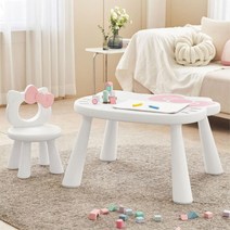 여아방 키티그림 어린이 책상의자세트 안전의자 놀이방 유아탁자 5세