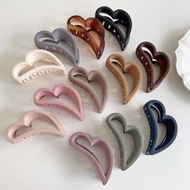 아이유 하트 집게핀 무광 팔레트 업스타일 올림 긴 단발 머리 헤어핀 21color, 16-그라:퍼플