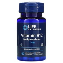 Life Extension 메틸코발라민 1 mg 60 식물성 정제, 1개