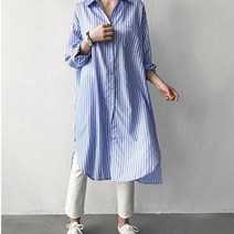 여자 스프라이트 루즈핏 롱 원피스 롱셔츠 11819EA
