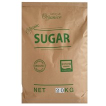 파라과이 유기농 설탕 20kg 갈색 화학적 비정제 대용량 원당, 1개