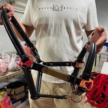 말 고삐 승마 로프 말고삐 장비 훈련 승마용품 굴레 말굴레, 중형 검정(1.2-1.3m 말)