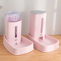 고양이 밥그릇 강아지 밥그릇 강아지 자동급식기 고양이 정수기 3.8L 강아지 물그릇 고양이용품, 핑크색