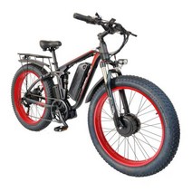 전기자전거 2023년신상 강력한 전기 산악 자전거 Smlro V3 듀얼 모터 2000W 224Ah 도시 도로 48V 26 quot지방 타이어 성인 전자 7 속도 MTB, Black Red+7+2000W  22.4AH