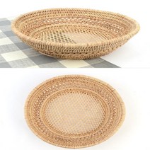 뉴리웹 원형 라탄쟁반 간식쟁반 라탄바구니 디저트플레이트