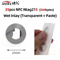 80/35/25/18pcs NFC 레이블 25mm 스티커 프로토콜 13.56MHz ISO14443A 범용 RFID 태그 배지, 05 35pcs Ntag215 Wet