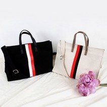 여대생 여학생 에코 캔버스 미니 스트라이프 토드백 학원 가방 외출 나들이 코튼 크로스백