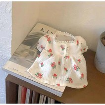 셀럽펫 S-XL 거즈 레이스 꽃 강아지 원피스 옷 고양이옷 봄 가을 여름