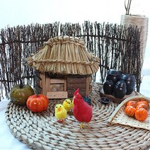 [Her1088] 전통소품 미니초가집 버들키 왕골매트 항아리 풍수인테리어 셀프백일상 촬영소품 설날, 무늬항아리(10x9cm)