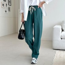 밴딩바지 빅사이즈 스판 여자바지 밴딩 세미 면