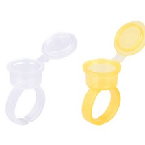 문신 반영구 화장 손가락 잉크 홀더링 50p 메이크업 작업 편리 소분 반지형, 옐로우