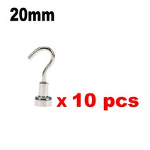 튼튼한 자석 후크 10mm 20mm 10-30 개 차고 주방 사무실 행잉 옷걸이 네오디뮴 자석 후크 정리, 20mm- 10 pcs