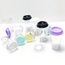 윙컴 리유저블 투명 칼라컵1P 500ml 친환경 에코젠소재 국산텀블러 빨대뚜껑 투명텀블러 뚜껑선택가능, 엣지-블랙