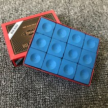 카본큐대 12pcs 당구 분필 스누커 당구 큐 팁 큐 스틱 당구 액세서리 블루 큐 분필, 푸른, 12개