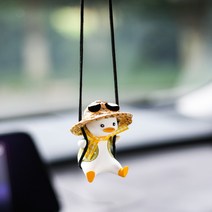 자동차 홀더 펜던트 디퓨저 밀짚 그네 타는 오리 인형 피규어 차량용 소품, L