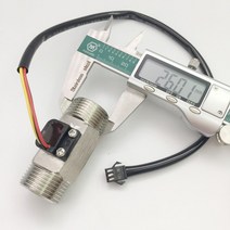 유량계 플로우메타 디지털유량계 유량게이지 NPT34 탭 나사 SUS304 DN20 유량 센서 미터 OD2.6cm, 01 SS-NPT34 5V