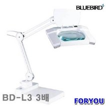Foryou15149 블루텍 LED 조명확대경 배 158mm 1개 루페 전기 조명 확대경, 1