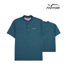 팬텀 골프 fantom남성 잔 스트라이프 패턴 핸리넥 반팔 티셔츠 F21102TO007_GN, 095, GN