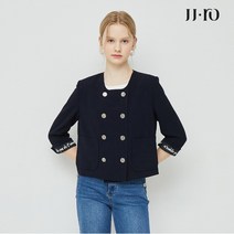 JJ지고트 JJ.ro 레터링 롤업 린넨 라운드넥 재킷 GM5A0JKJ2