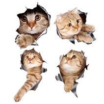 (4pcs) 3D 고양이 자동차 스티커 데칼 / 창 트럭 자동차 노트북 또는 iPad에 대 한 스티커, 하나, 보여진 바와 같이