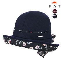 PAT 플라워 배색 모직 부니햇