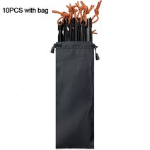 A 텐트 1~2인용 백패킹 경량 캠핑 돔형 알파인 발수 솔캠 방풍 방수 반사 프가 있는 알, 15 10PCS Black with