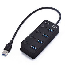 셀인스텍 USB3.0 4포트 개별스위치 USB확장 연장 USB허브, USB3.0 HUB-S430
