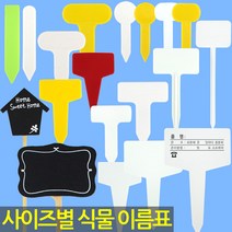 화분 이름표 - 식물 라벨 푯말 사각 원형 칠판 이름표 꽂이 칼라 컬러 분갈이 네임텍 T자 일자, 04_한성_이름표_T인쇄(중)100장