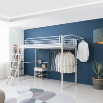 브라보가구 밀라 철제 벙커침대+ 본넬매트리스, 화이트